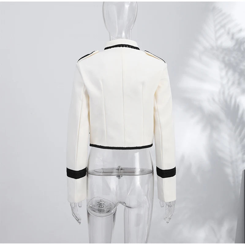 Napoleon Women Jackets Coat Solid Single Breasted Pad Shoulder Loose Outwear 2026 Female Spring New Chic Elegant Coats Jackets
