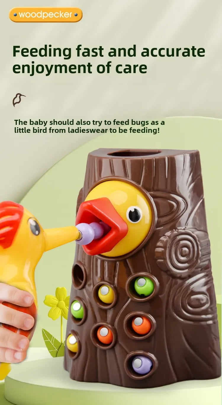 Woodpecker Toys Fishing Catching Insects Small Game Bird Catching Insects Magnetic Puzzle Early Education Training Exercise Toys