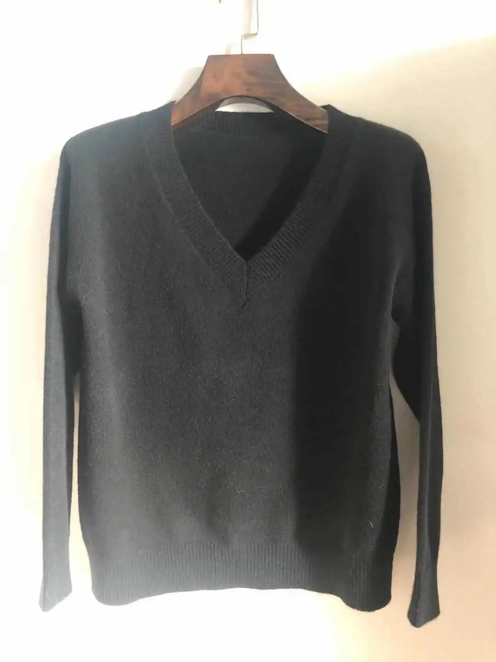 Sweater Women Pullover Knitting Top Jumper V Neck Solid Color Thick Knitwear 2025 Autumn Winter Knitted Tops Office Lady Casual