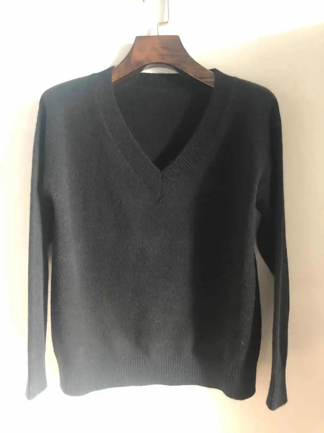 Sweater Women Pullover Knitting Top Jumper V Neck Solid Color Thick Knitwear 2025 Autumn Winter Knitted Tops Office Lady Casual