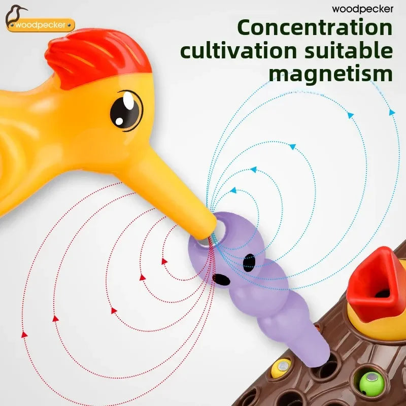 Woodpecker Toys Fishing Catching Insects Small Game Bird Catching Insects Magnetic Puzzle Early Education Training Exercise Toys