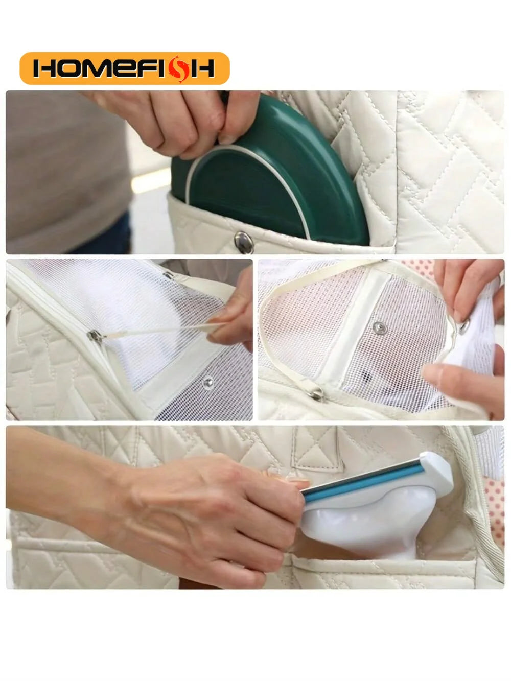 Pet cat dog tote bag, no escape, portable, multifunctional, large capacity, breathable, horizontal bag, portable soft bag