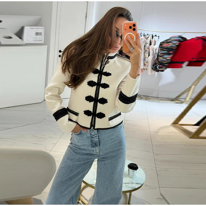 Napoleon Women Jackets Coat Solid Single Breasted Pad Shoulder Loose Outwear 2026 Female Spring New Chic Elegant Coats Jackets