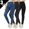 1/3 Piece Set Of Women's Solid Color High Waisted Elastic Yoga Pants For All Seasons Casual Sports Running Leggings Warm Pants