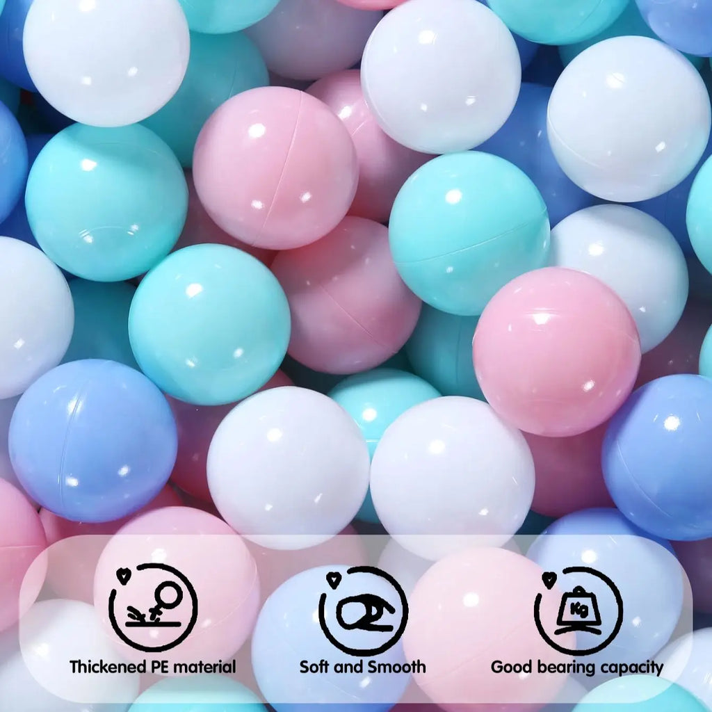 5.5cm 100pcs with Bag Crush Proof Eco-Friendly Ball Pit Balls Macca Colors Pink Blue Green and White Round Shape