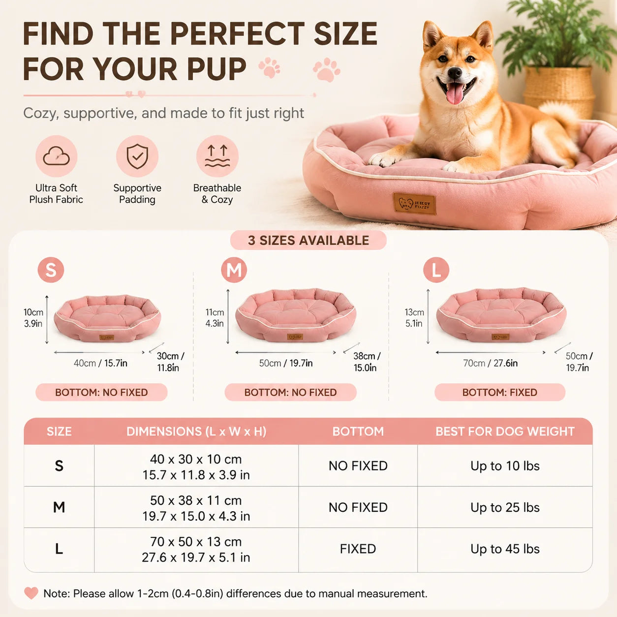 Dog Bed Orthopedic Plush Calming Sofa Pet Bed Donut Nest Soft Washable PP Cotton Support Cushion for Small Medium Large Dogs