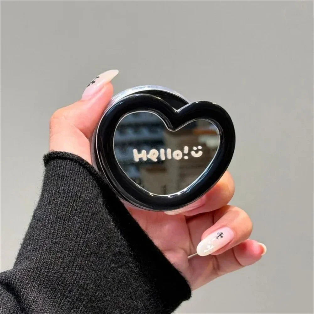Korean Cute 3D Love Heart Makeup Mirror for Magsafe Griptok Holder Phone Finger Ring Stand Support for IPhone 17 16 Girl Bracket