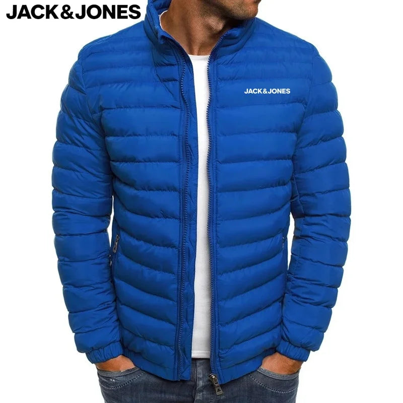Jack Jones Is Purchasing New Thick Men's Warm and Casual Jackets and Stand-up Collar Men's Windproof Cotton Down Jackets for The
