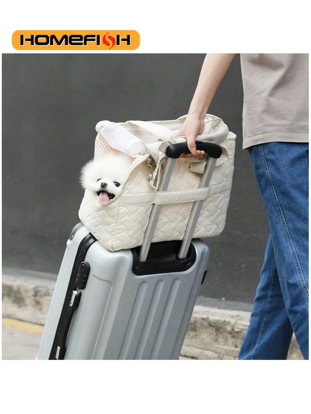 Pet cat dog tote bag, no escape, portable, multifunctional, large capacity, breathable, horizontal bag, portable soft bag