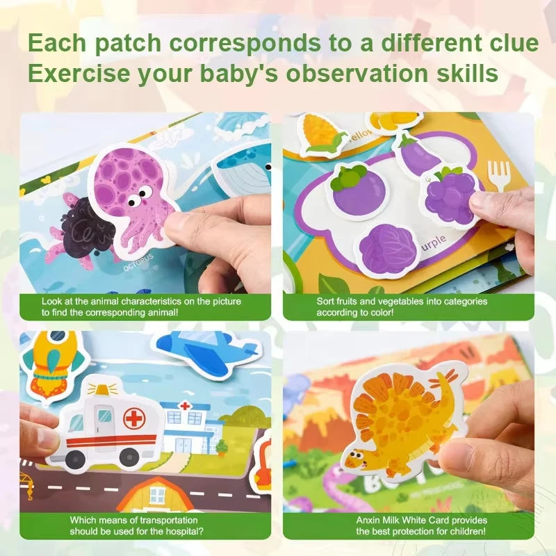 Busy Books Montessori Toy for 1 2 3 4 Year Toddlers Educational Activity Book Developing Sensory Board for Fine Motor Skills Toy