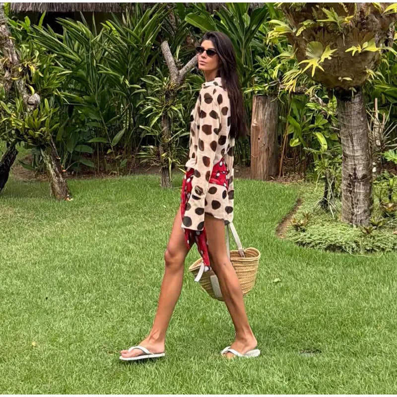 Sexy Leopard Women's Dress Full Sleeve Turn-down Collar Single Breasted Print Scarf Mini Dress 2026 Summer Chic Female Robe