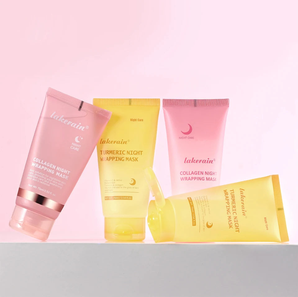 Glow night Wrapping Mask Deep Hydration Care Reduces Sagging&Dullness Even Skin Tone Mask Collagen Turmeric Hydrating Moisturize