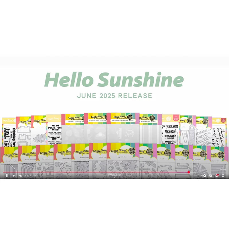 2025 June Summer Treasure Hunt Sentiments Clear Stamp Postage Collage Coastal Stencil Seashell Crab Die For DIY Greeting Card