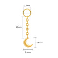 Right Grand ASTM F136 Titanium Tiny Moon Dangle Charm Earring Drop Chain Celestial Cartilage Helix Lobe Conch Clicker Connector