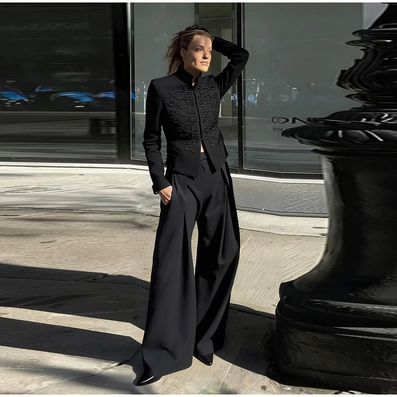 Napoleon Women Jackets Coat Solid Single Breasted Pad Shoulder Loose Outwear 2026 Female Spring New Chic Elegant Coats Jackets