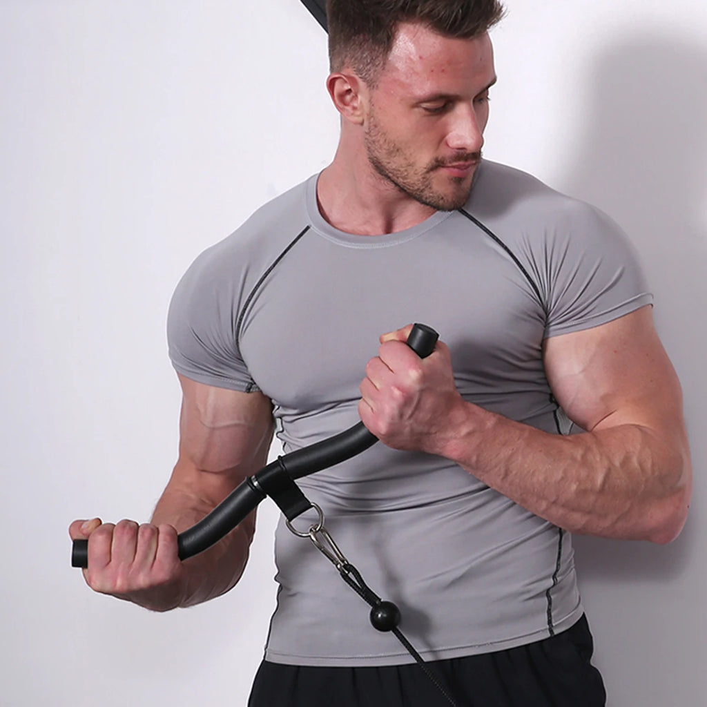 Fitness Lat Pull Down Bar Press Down Bar Biceps Back Strength Workout Handle for Cable Machine Attachment Gym Accessories
