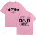 Funny Gym Life T-Shirts for Women Workout Summer Short Sleeve Tees Motivational Positive Tees Cute Exercise Fitness Tops