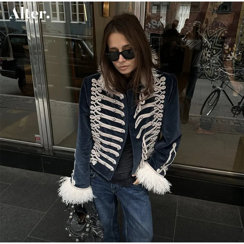 Napoleon Women Jackets Coat Solid Single Breasted Pad Shoulder Loose Outwear 2026 Female Spring New Chic Elegant Coats Jackets