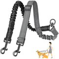 16ft Long Dual Dog Leash Attachment - Double Leashes for Training Small To Large Dogs - Adjustable Strap, Shock Absorbing Bungee