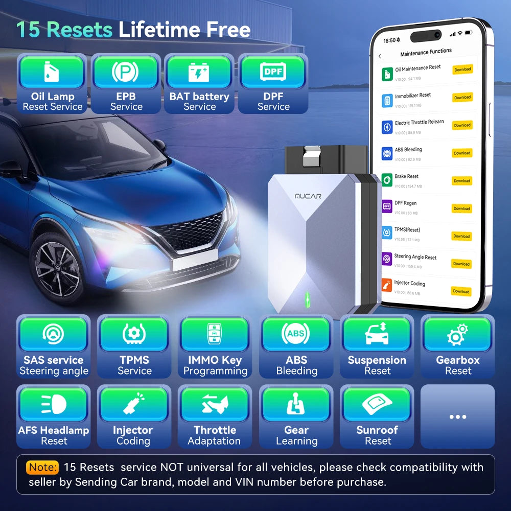 MUCAR BT200 MAX OBD2 Scanner Full System Diagnostic Tools 15 Resets Lifetime Free Update Active Test CANFD Car Scan Tools