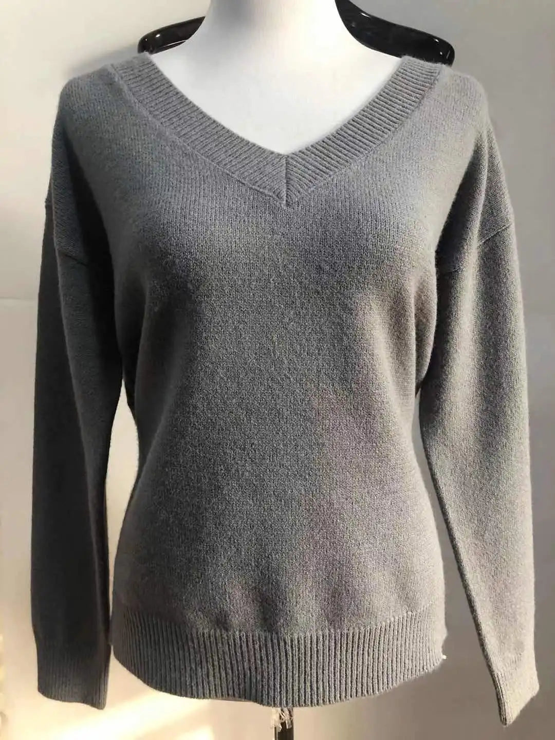 Sweater Women Pullover Knitting Top Jumper V Neck Solid Color Thick Knitwear 2025 Autumn Winter Knitted Tops Office Lady Casual