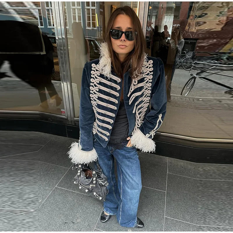 Napoleon Women Jackets Coat Solid Single Breasted Pad Shoulder Loose Outwear 2026 Female Spring New Chic Elegant Coats Jackets