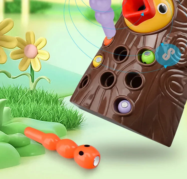 Woodpecker Toys Fishing Catching Insects Small Game Bird Catching Insects Magnetic Puzzle Early Education Training Exercise Toys
