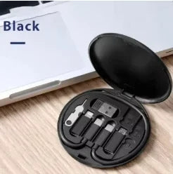 Portable Multifunctional Data Cable Storage Box, 60W Fast Charging Mobile Phone Holder, Charging Cable Set, Multi Head Conversio