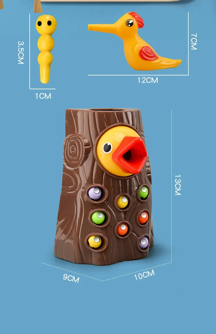 Woodpecker Toys Fishing Catching Insects Small Game Bird Catching Insects Magnetic Puzzle Early Education Training Exercise Toys