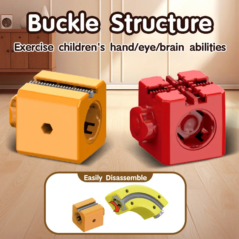 Magic Rail Car Cube Toys for Kids DIY Assembly Magic Electronic Track Train Construction Children Educational Toy Christmas Gift