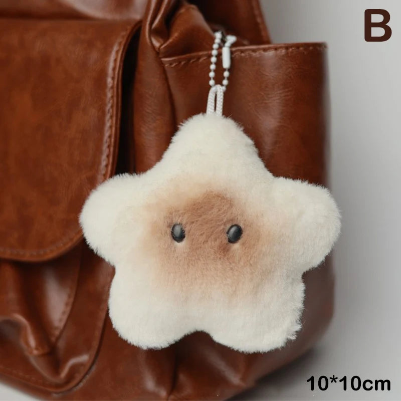 Capybara Plush Doll Star Squeak Toy Cartoon Star Keychain Pendant Soft Stuffed Doll Backpack Car Bag Key Ring Decor Kid Gift