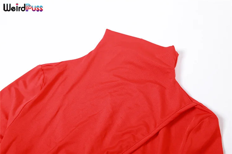 Weird Puss High Neck Women Dress Hollow Out Irregular Back Floor-Length Waistless Skinny Sexy Chirstmas Festival Partywear Robe