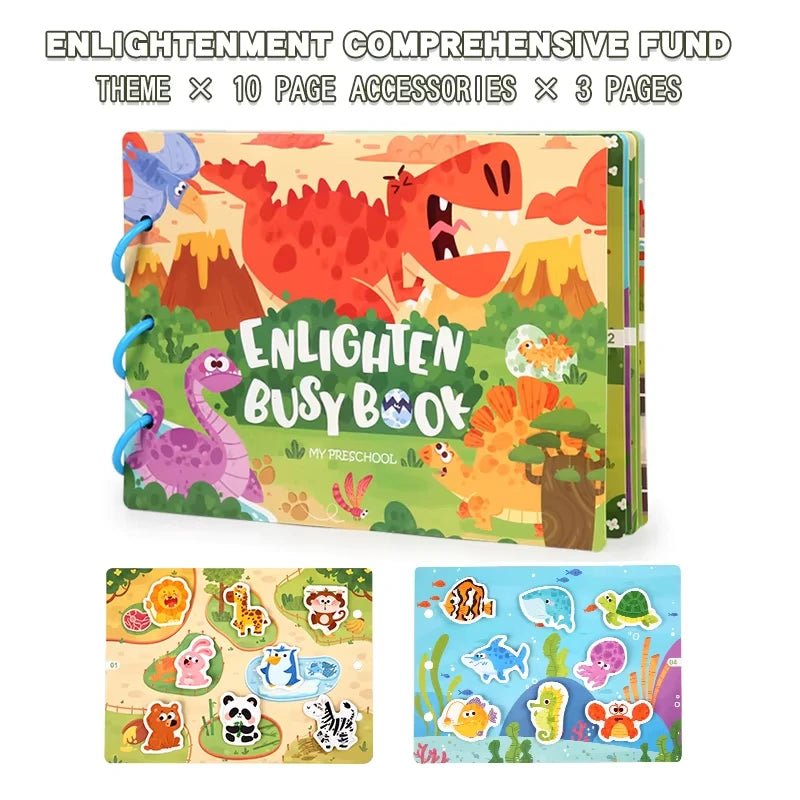 Busy Books Montessori Toy for 1 2 3 4 Year Toddlers Educational Activity Book Developing Sensory Board for Fine Motor Skills Toy
