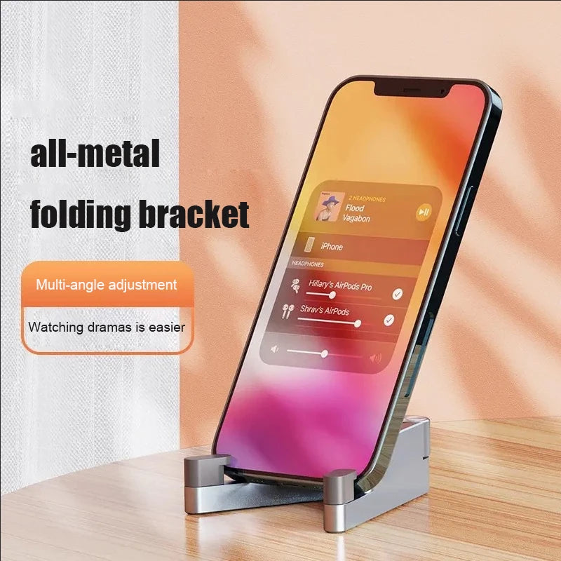New All Metal V-shaped Mobile Phone Stand Foldable Portable Lazy Live Streaming Tablet Desktop Alloy Phone Stand