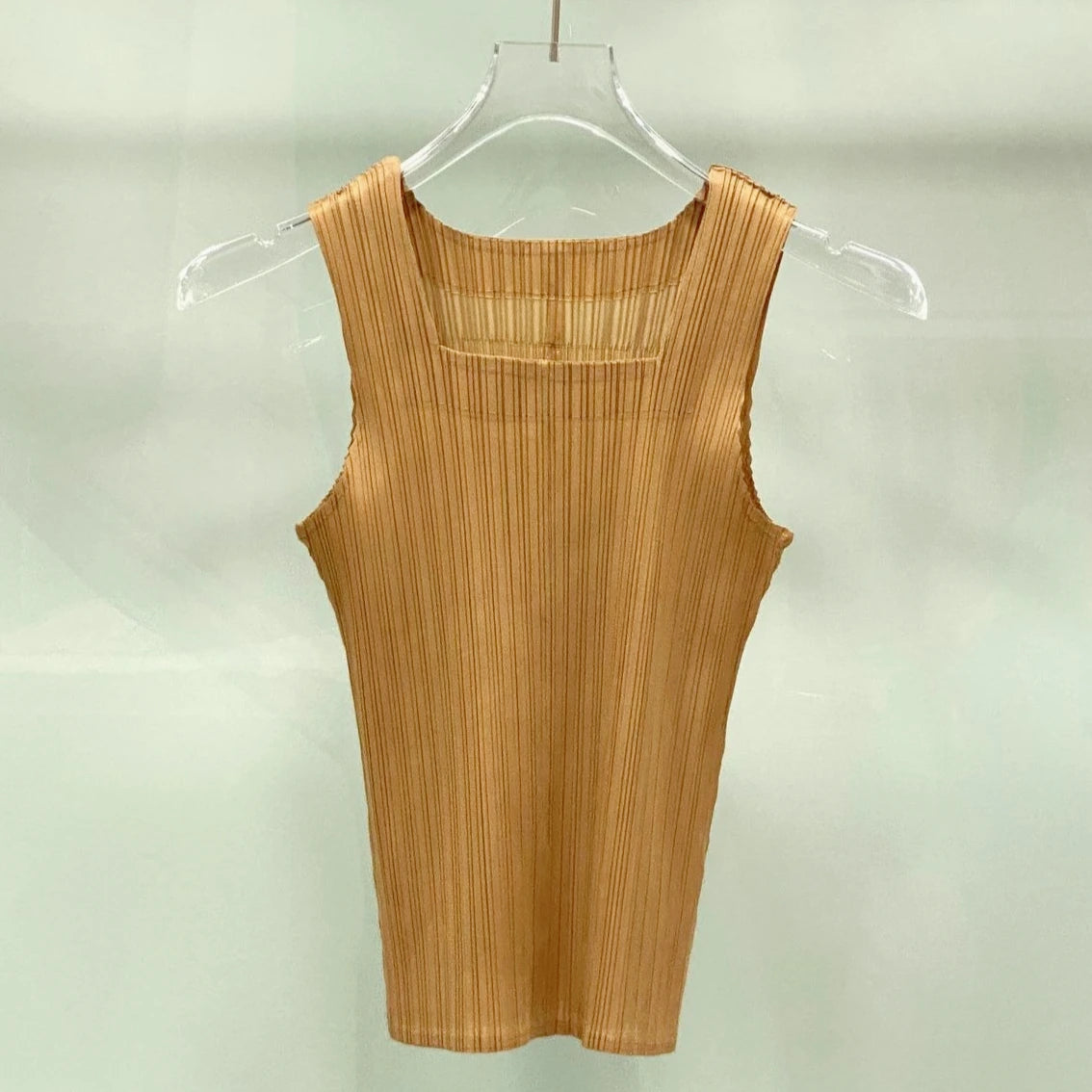 Miyake Pleated Vest 2026 Summer New Sleeveless T-Shirt Simple Fashion Elegant Casual Base Shirt Women's Lightweight Stretch Top