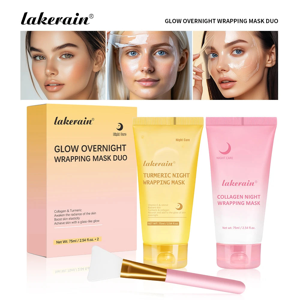 Glow night Wrapping Mask Deep Hydration Care Reduces Sagging&Dullness Even Skin Tone Mask Collagen Turmeric Hydrating Moisturize