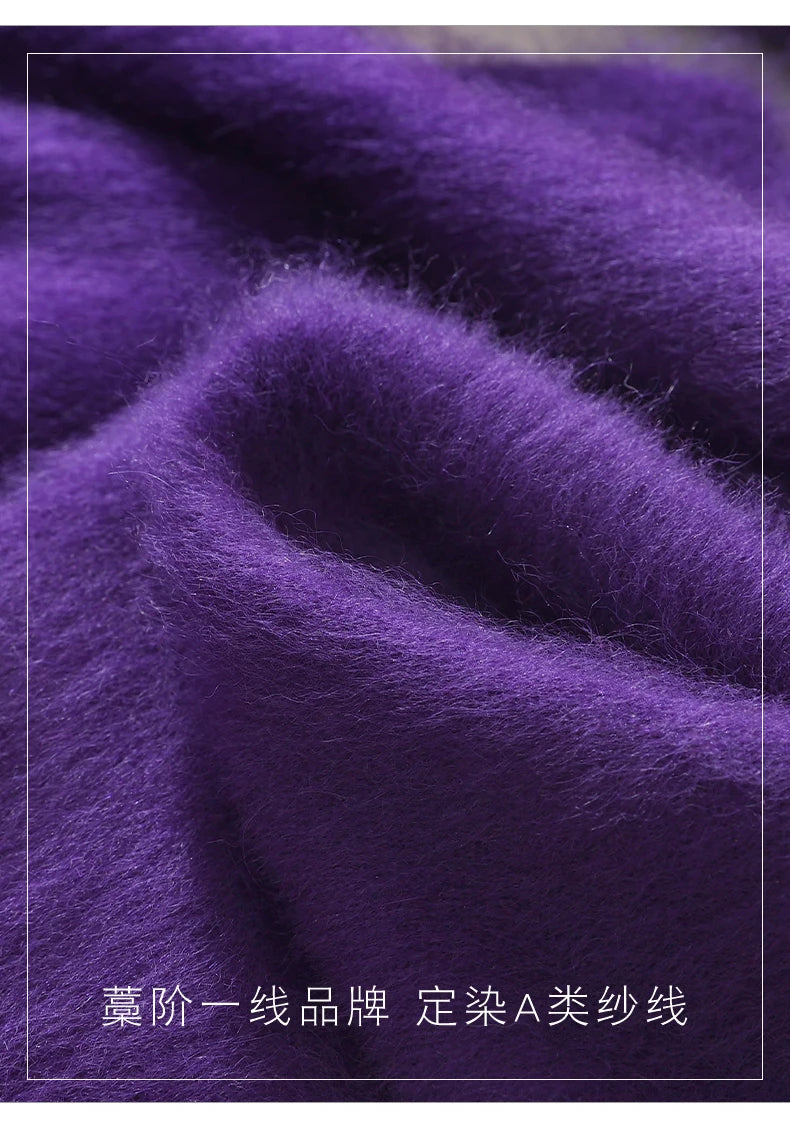 Fall/Winter New Fashion Mink Cashmere Sweater Women's Knitted V-neck Long-Sleeved Slim Bottoming Coat