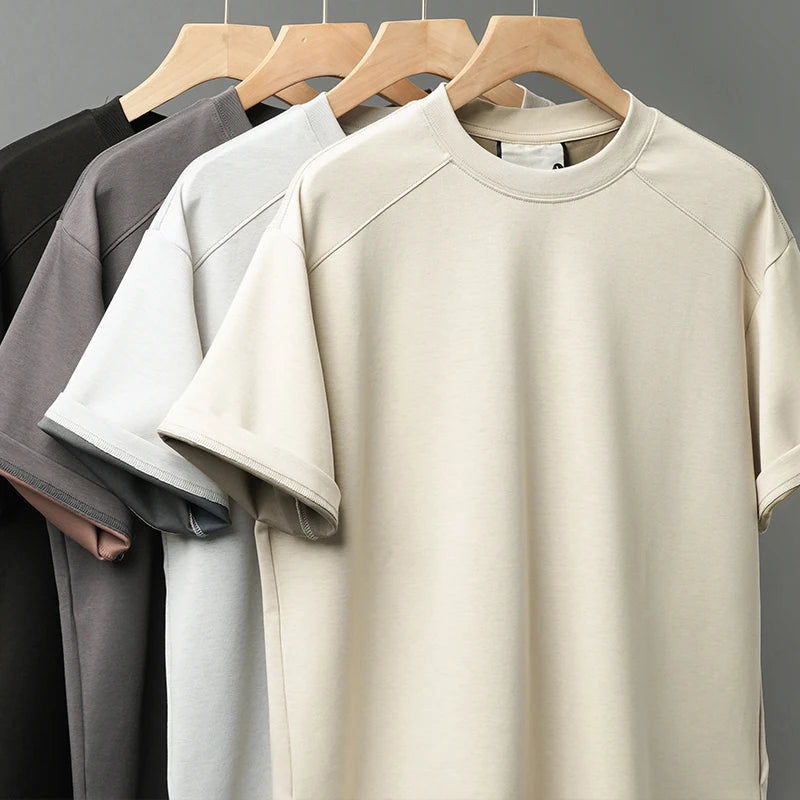 DUKEEN Modal Fabric T Shirts for Men 2025 Summer New Coolness Quick-Drying Shorts-Sleeve Tops Oversized Men's Clothing
