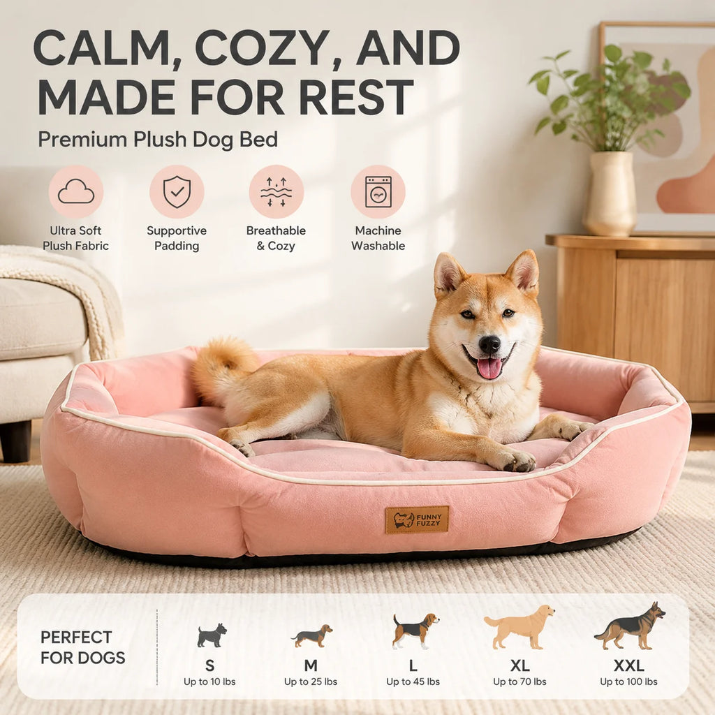 Dog Bed Orthopedic Plush Calming Sofa Pet Bed Donut Nest Soft Washable PP Cotton Support Cushion for Small Medium Large Dogs