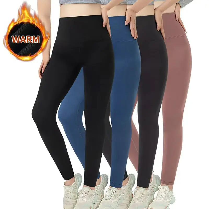 1/3 Piece Set Of Women's Solid Color High Waisted Elastic Yoga Pants For All Seasons Casual Sports Running Leggings Warm Pants
