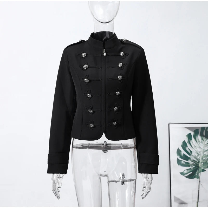 Napoleon Women Jackets Coat Solid Single Breasted Pad Shoulder Loose Outwear 2026 Female Spring New Chic Elegant Coats Jackets