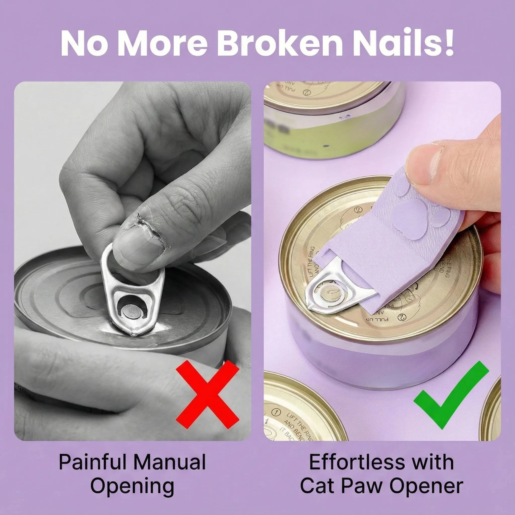 Cute Cat Paw Pet Food Can Opener Easy Ring Pull Opener Tool for Cat Dog Canned Food Protect Nails Ergonomic Kitchen Accessories