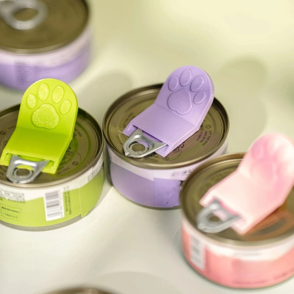 Cute Cat Paw Pet Food Can Opener Easy Ring Pull Opener Tool for Cat Dog Canned Food Protect Nails Ergonomic Kitchen Accessories