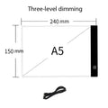 A3/A4/A5 Three Level Dimmable Led Light Pad Drawing Board Pad Tracing Light Box Eye Protection Easier for Diamond Painting