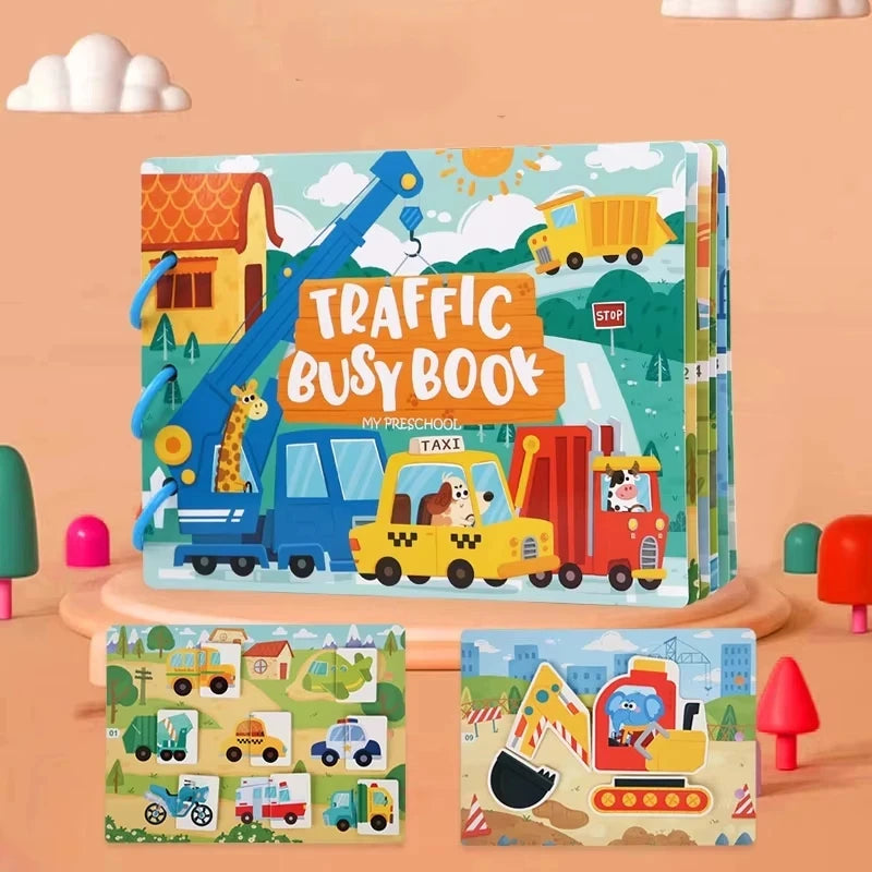 Busy Books Montessori Toy for 1 2 3 4 Year Toddlers Educational Activity Book Developing Sensory Board for Fine Motor Skills Toy