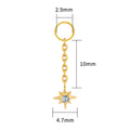 Right Grand ASTM F136 Titanium Dangle Star Charm Earring Drop Chain Celestial Cartilage Helix Lobe Conch Clicker Connector