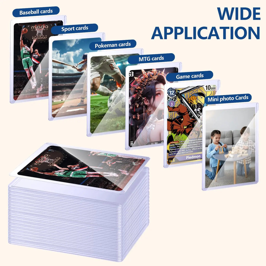 25-100pcs 3" x 4" Hard Card Sleeve Clear Anti Scratch Protector For Pokemon Game Baseball Sports Card Trading Protect Toploaders