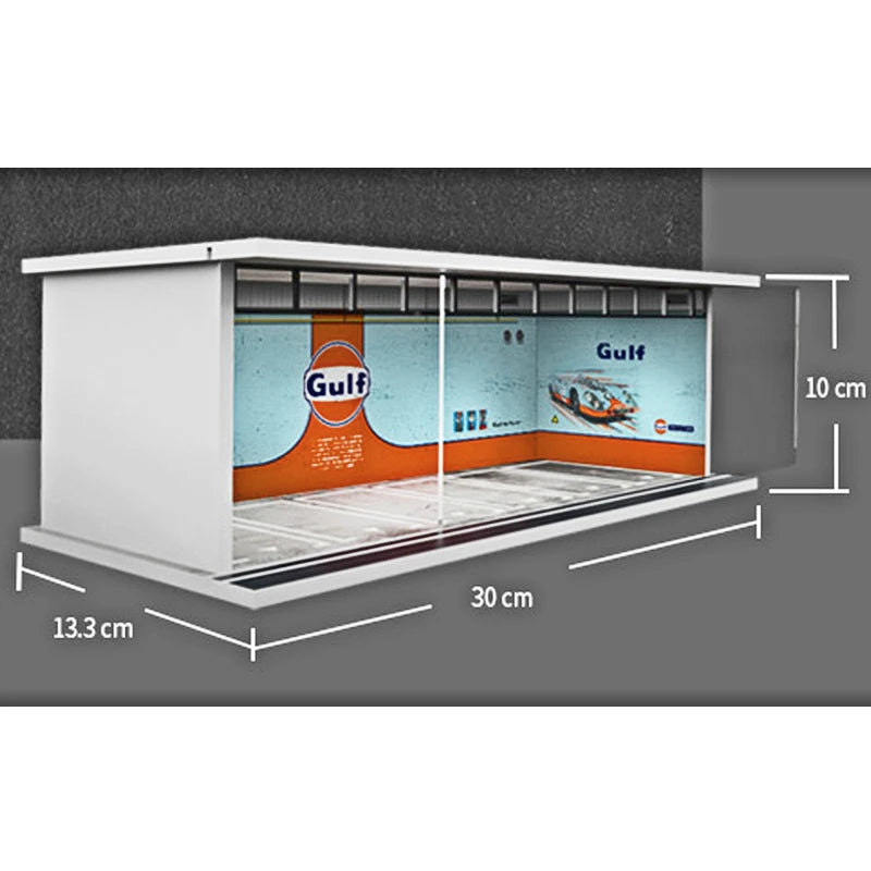 MoreArt 1:64 Gulf / HKS /Michelin /Advan Parking Garage Light Edition Assembled Scene Diorama