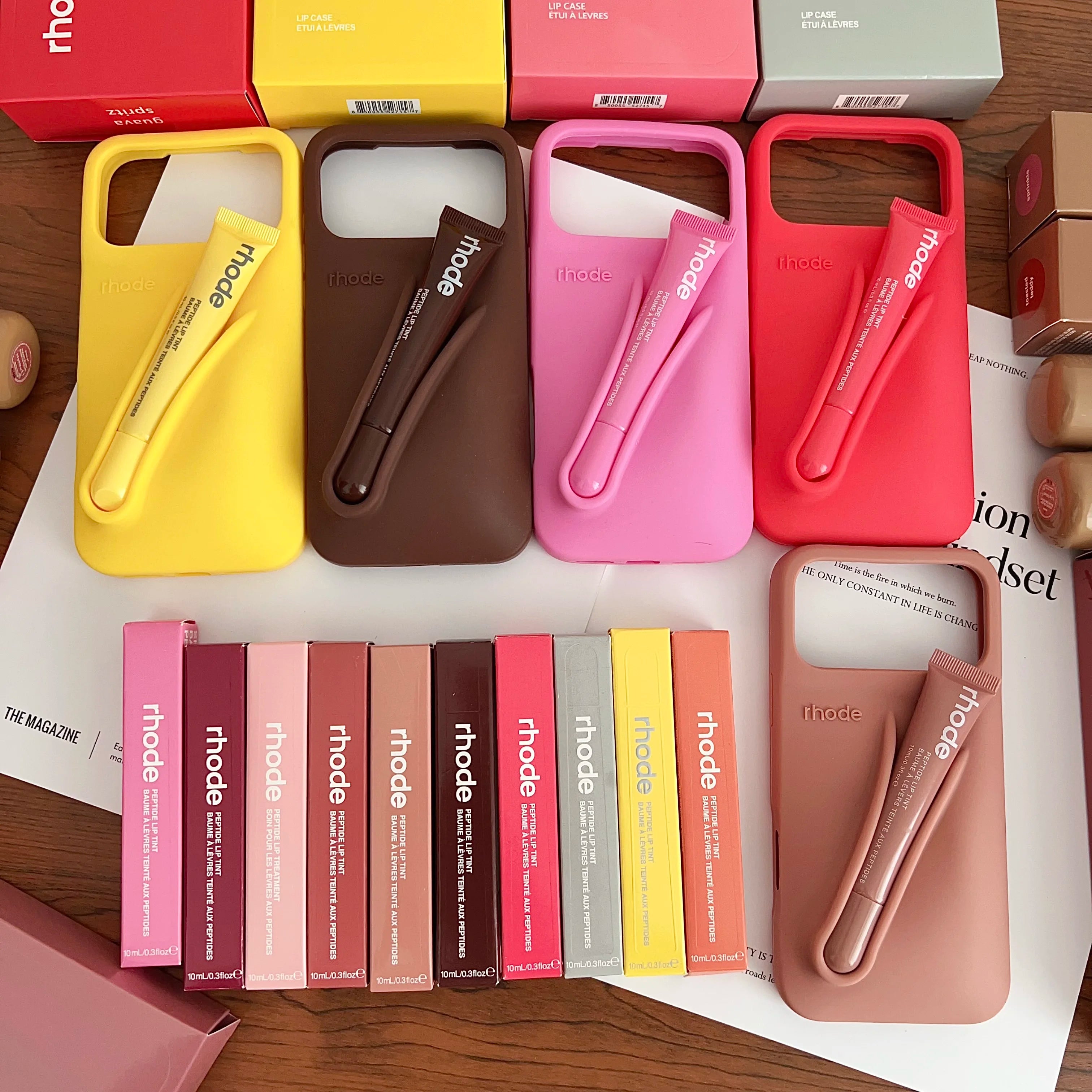 Ribbon Toast Espresso Lemontini Lip Gloss Phone Case for iPhone 17 Air 12 13 14 15 16 Pro Max Plus Lipstick Solid Colour Cover