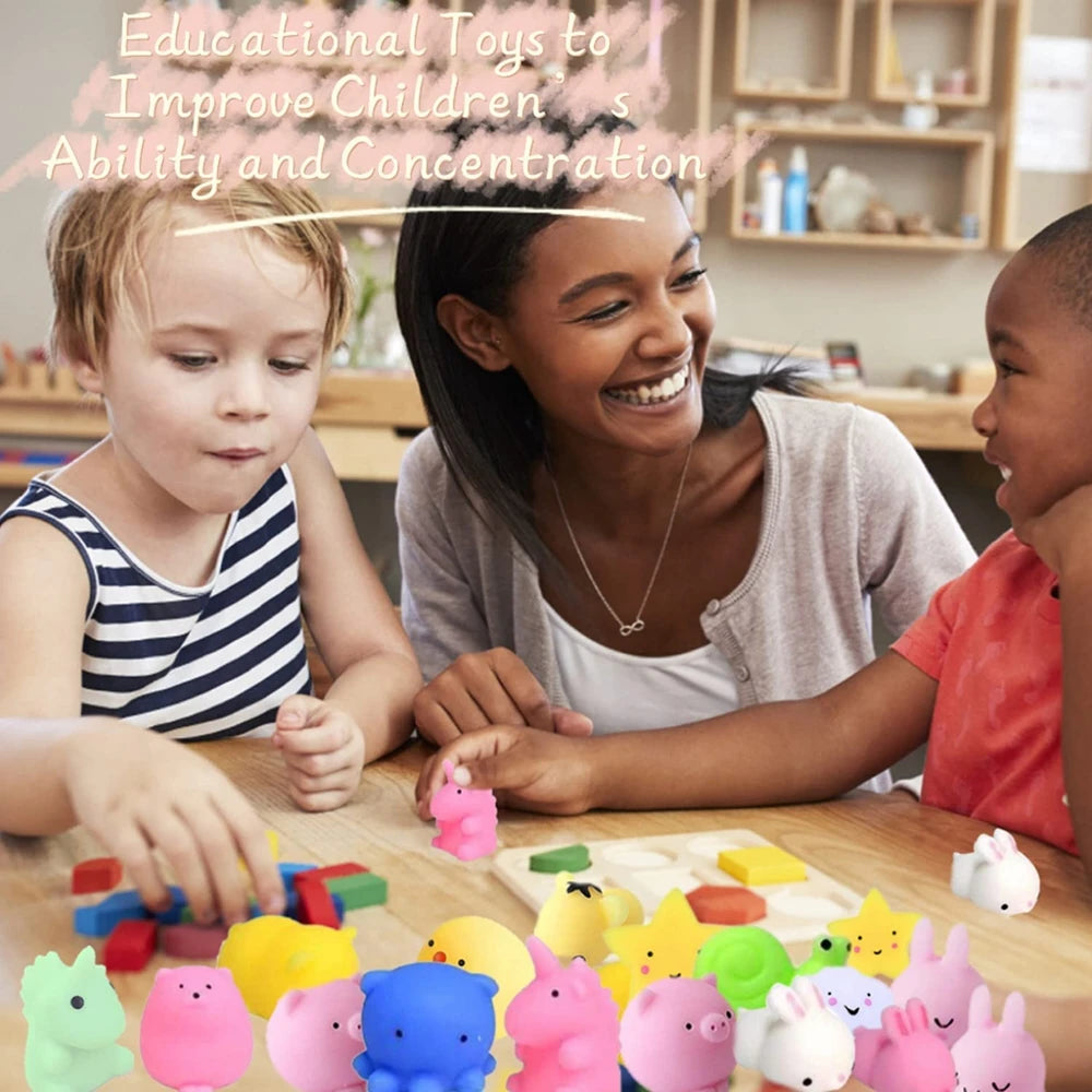 20Pcs Mochi Squishy Toy Kawaii Mini Animals Squishies Stress Relief Toys for Kids Boys Girls Birthday Gifts Party Favors Prizes
